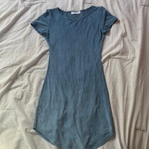 faux suede light blue dress